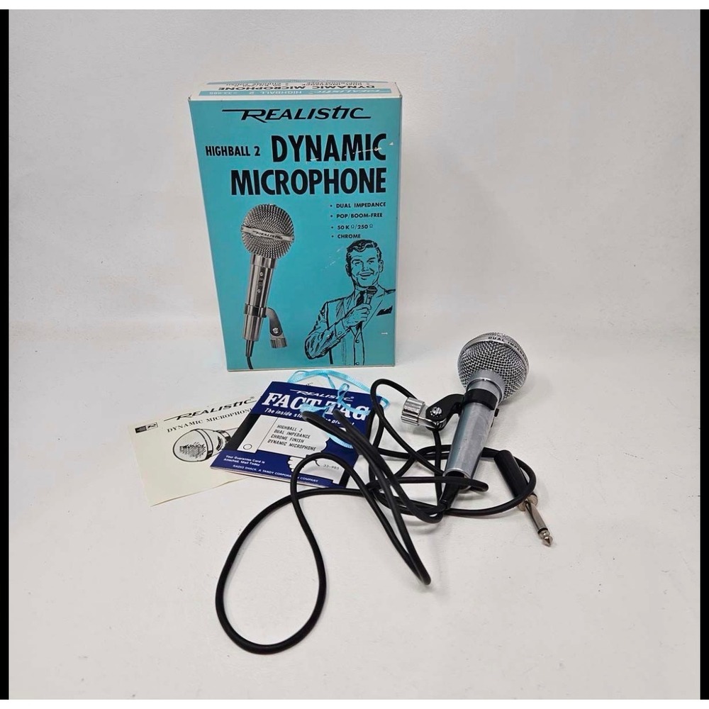 Realistic Highball 2 Dynamic Microphone Vintage 33-985 Dual Impedance Japan